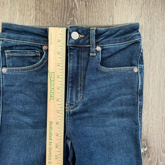 We The Free Dark Wash Raw Hem Skinny Jegging Size 25 - Picture 4 of 12